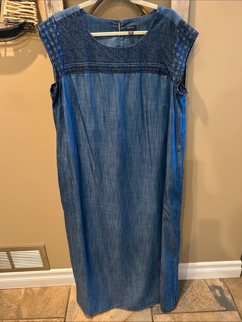 Chambray Blue Embroidered Women's Dress